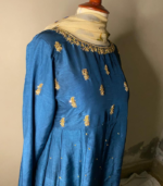 blue hand painted dupatta &frock