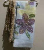 Ice Blue Raw Silk Appliqué Suit - Image 2