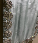 Ice Blue Raw Silk Appliqué Suit - Image 8