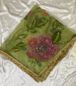 light green hand painted dupatta